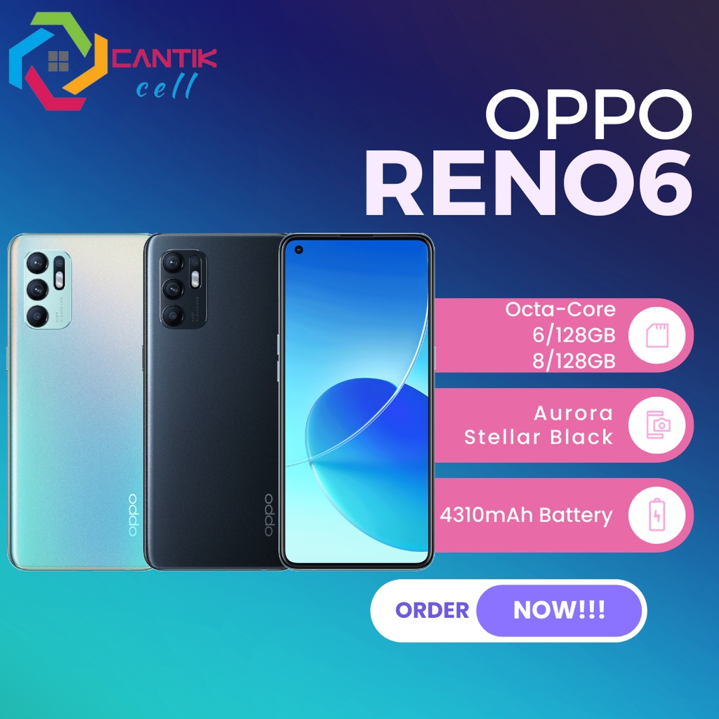 OPPO RENO 6 4G 8/128GB GARANSI RESMI HP OPPO TERMURAH