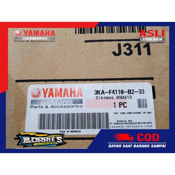 TANGKI ORIGINAL RX KING 2004 HITAM LIST ORANGE 3KA-F4110-B2-33