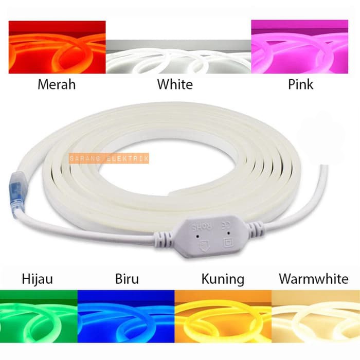 DC 12V Neon Flex LED Selang Flexible Sign Strip Fleksibel Paket 5M