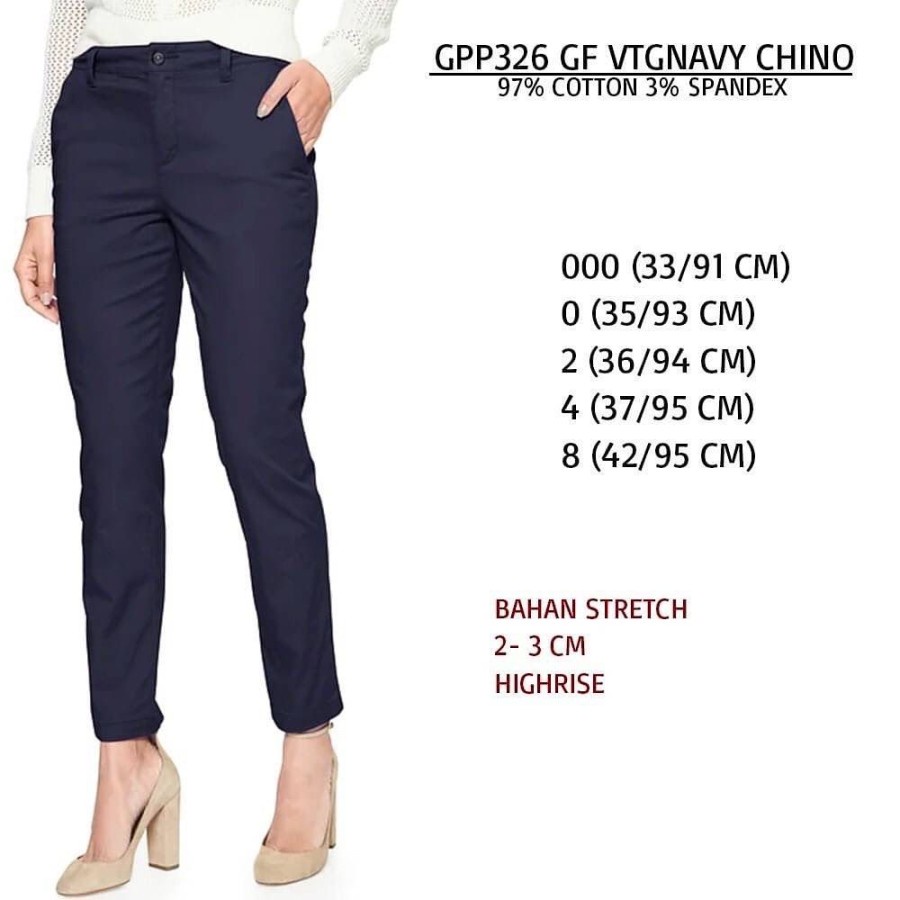 Celana Panjang Wanita Murah GAP 326 Gf Chino Navy