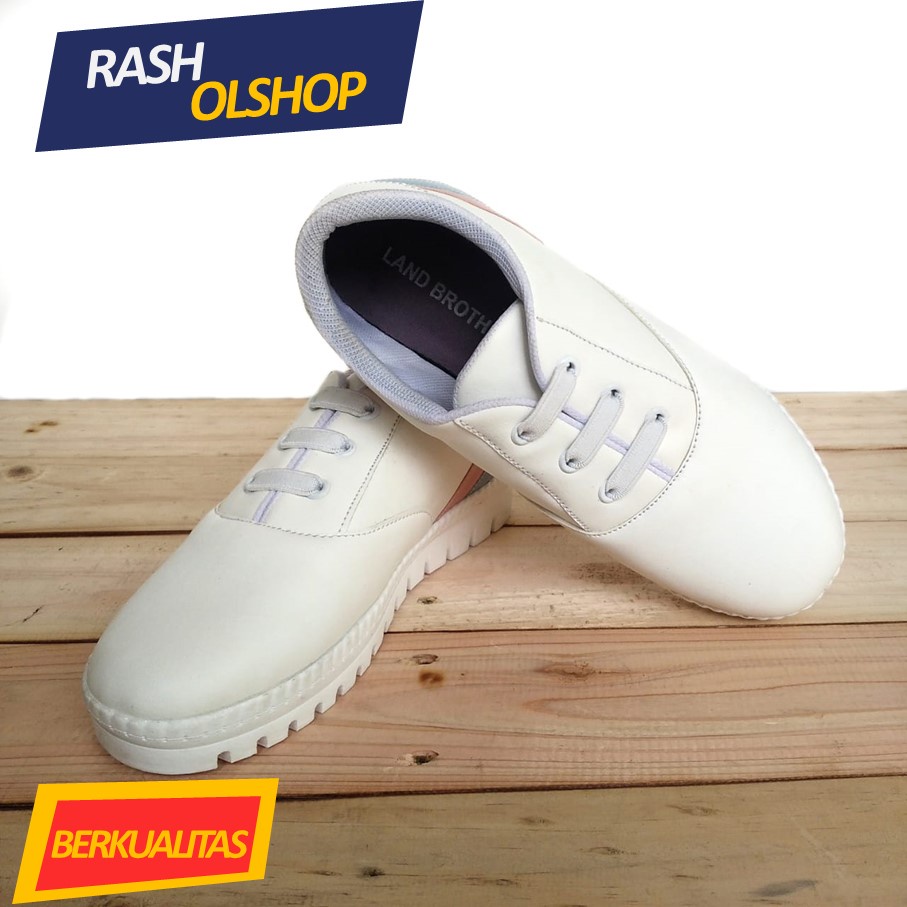 Sepatu sneaker wanita simple model tali elastis terbaru