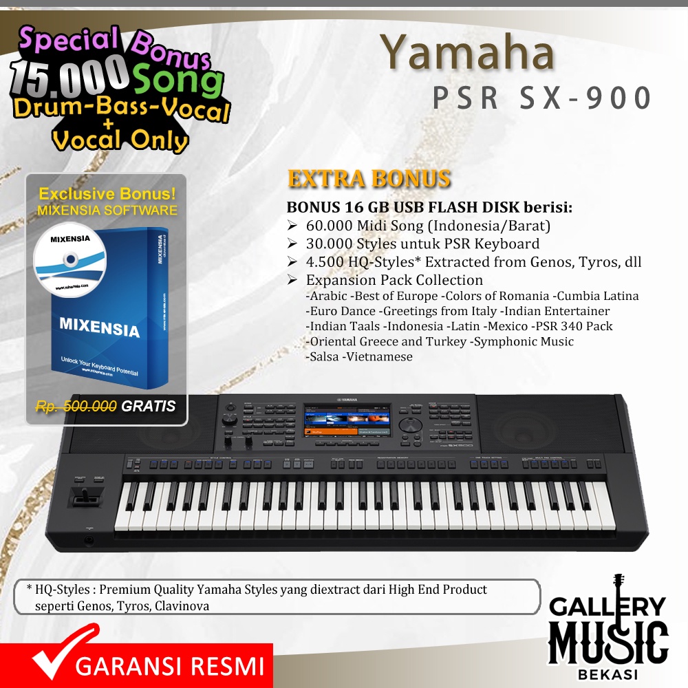 Keyboard Yamaha PSR SX900 Arranger/ PSRSX900/ PSR SX 900 Garansi Resmi