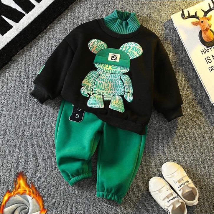 SETELAN SWEATER ANAK BAJU ANAK PAKAIAN ANAKA LAKI LAKI DAN PEREMPUAN SETELAN BERUANG ABJAD 1-5 TAHUN