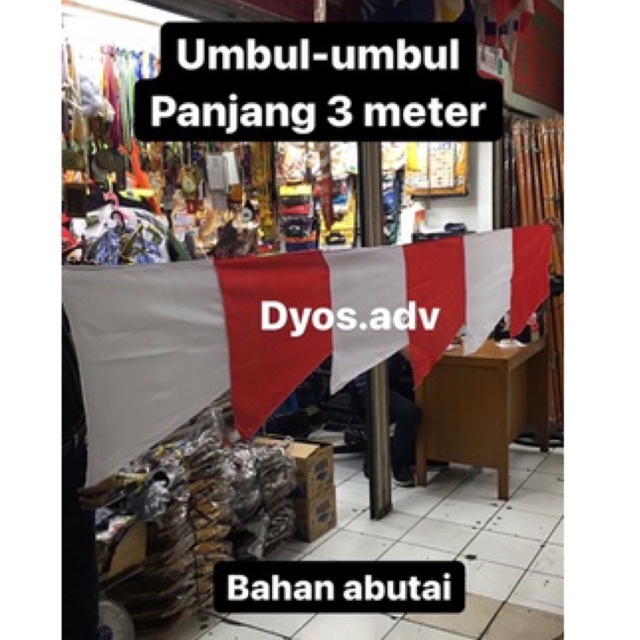 Bendera merah putih umbul-umbul dan warna-warni ziq-zaq 3 meter