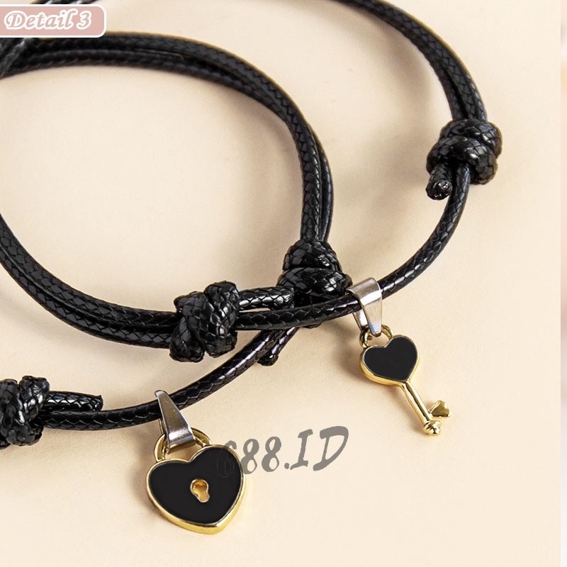 Gelang Couple 2 pcs Liontin Kunci Hati Bracelets Sahabat Pacar Bestie Kekinian GL 32