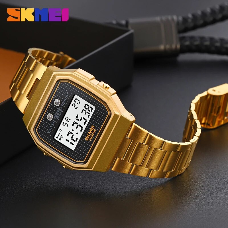 SKMEI 1952 Jam Tangan Wanita Pria Digital Chronograph Tali Stainless Steel WATCHKITE WKOS