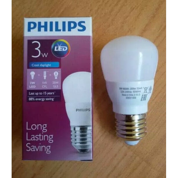 Philips LED BULB 3 wat E27 bulb led 3 wat philips Bohlam LED 3 wat Philips