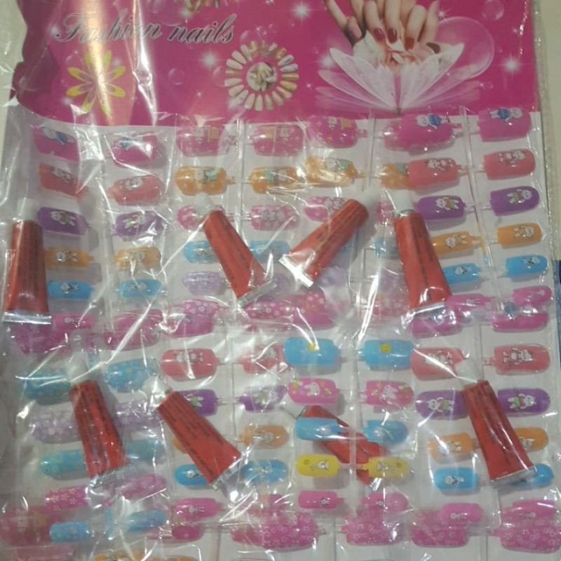 MAINAN ANAK KUKU PALSU + GLITTER SET