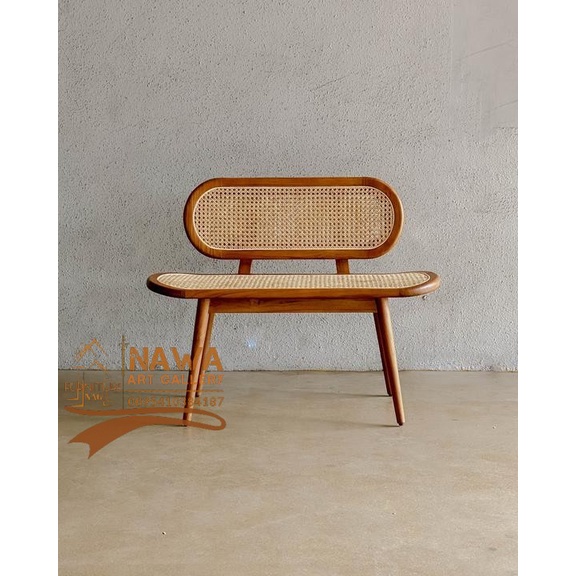 Bench kayu jati I Bangku Rotan berkualitas