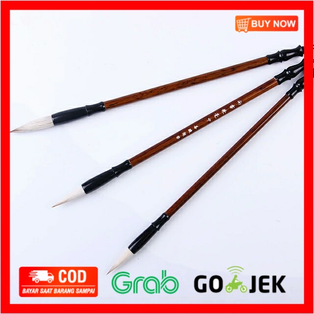 

(BISA COD) Kuas Tulis Kaligrafi China Maobit Cina Bulu Putih - 1 SET
