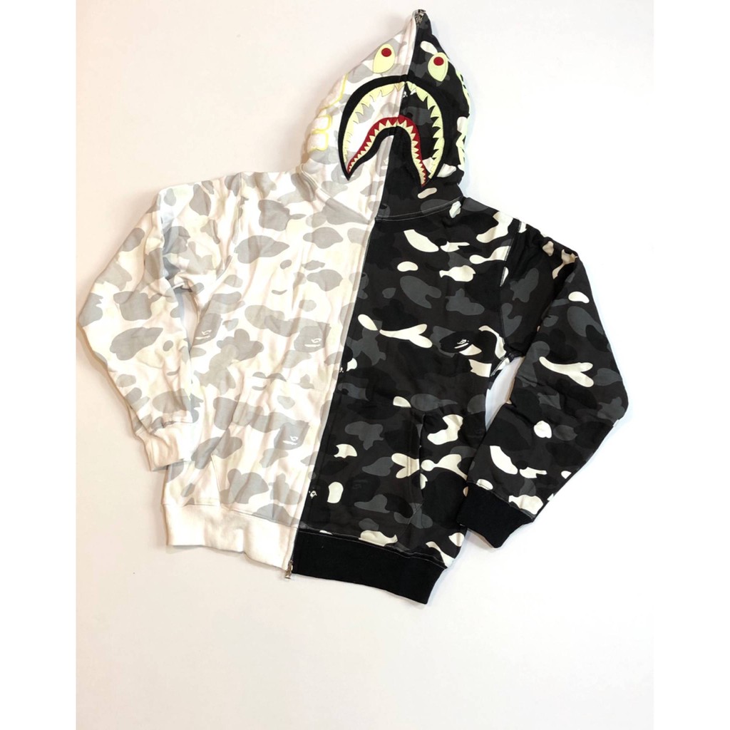 Jaket BAPE Black White Glow In The Dark