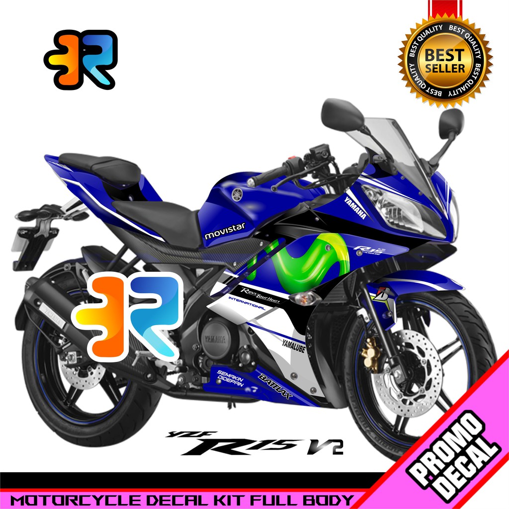 Stiker Striping Decal Sticker Motor R15 V2 Desain Movistar Full Body
