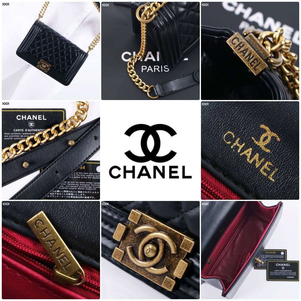 COD ❤️ Tas Wanita ChanelBoy Lambskin Large Flap bag with paperbag Premium