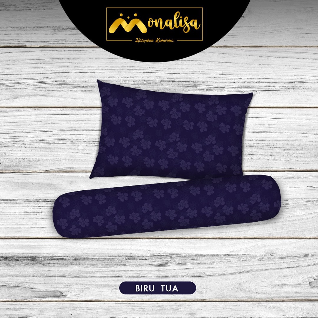 Monalisa Emboss BedCover SET Sprei Uk 100/120 - Biru Tua