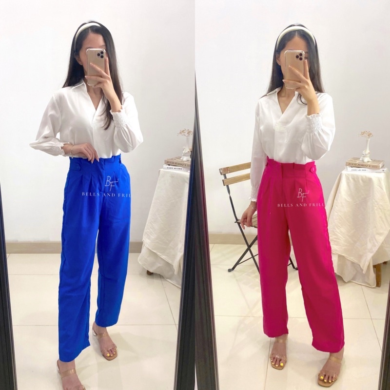 OCTA Basic Kulot Casual Pants Kerja Korea Straight Pants P4