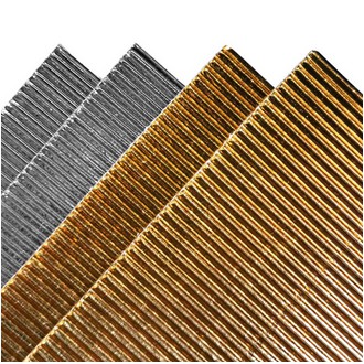 

Kertas Kardus Gelombang Koru, Emas Gold Silver Perak - Gold