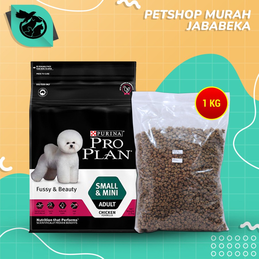 Makanan Anjing Pro Plan Dog Fussy & Beauty Adult Small Mini Repacking