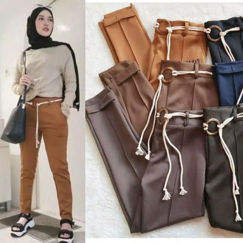 Baggy Scuba Cassa Belt / LIZZY PANTS SCUBA FREE BELT CELANA WANITA