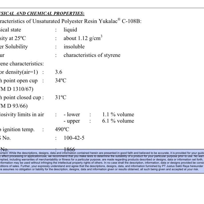 ✴ RESIN SUPER BENING 108(C-108B JUSTUS)1KG+KATALIS 30ml-RESIN BENING-RESIN 108-RESIN BENING 108 ☃