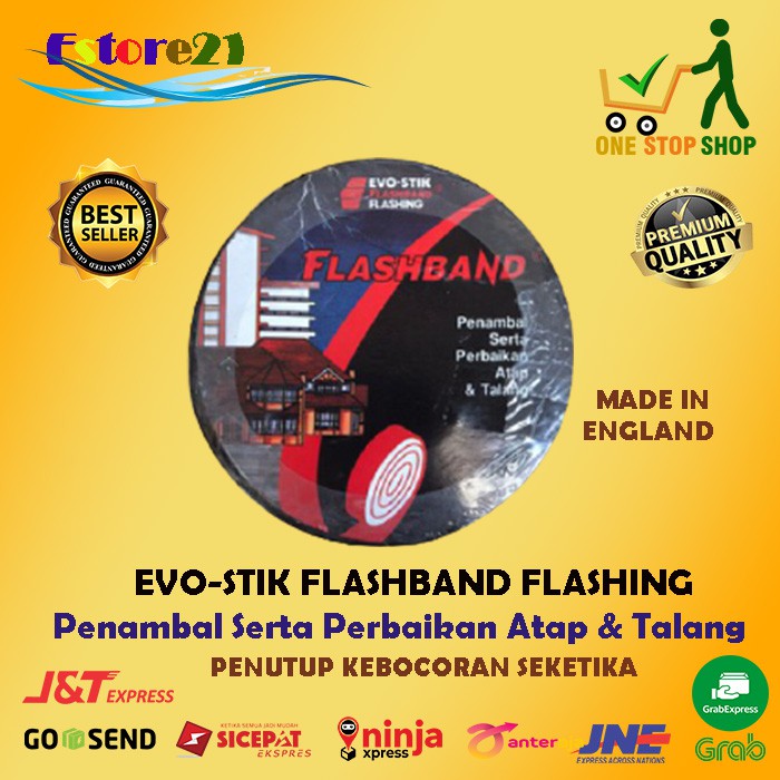 Lakban Flashband Roll Flashing Evo-Stik Penambal Atap Genteng Talang Penutup Kebocoran seketika rol