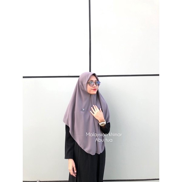 [COD] MALAYSIAN KHIMAR MATERIAL BABYDOLL ARMANY BY RURIHIJABSYARI-Abu tua