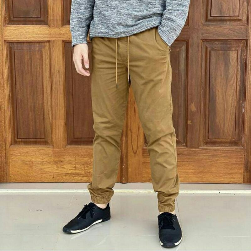 Celana Jogger Pria GAP Slim Canvas Original Branded