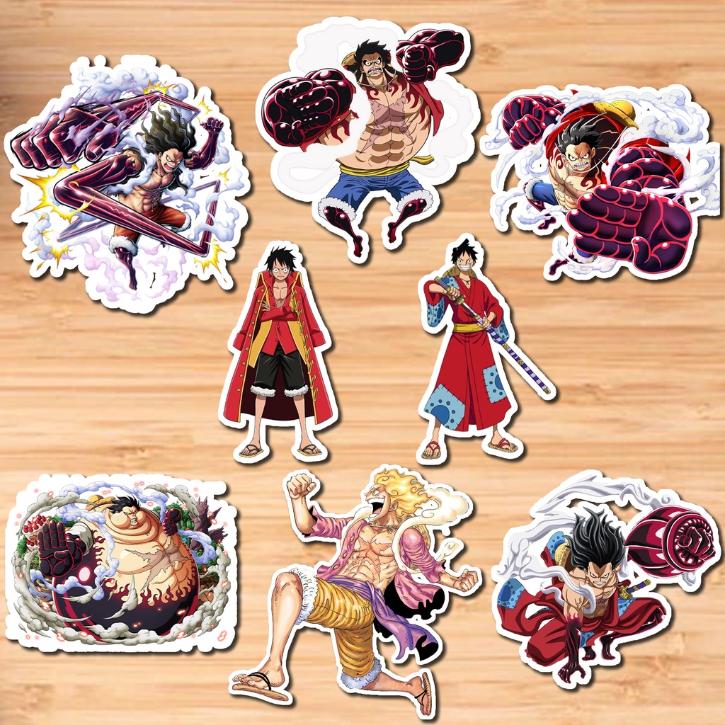 

Stiker / Sticker Aesthetic Anime One piece Luffy Waterproof Laminasi Doff stiker Untuk Case Handphone Laptop