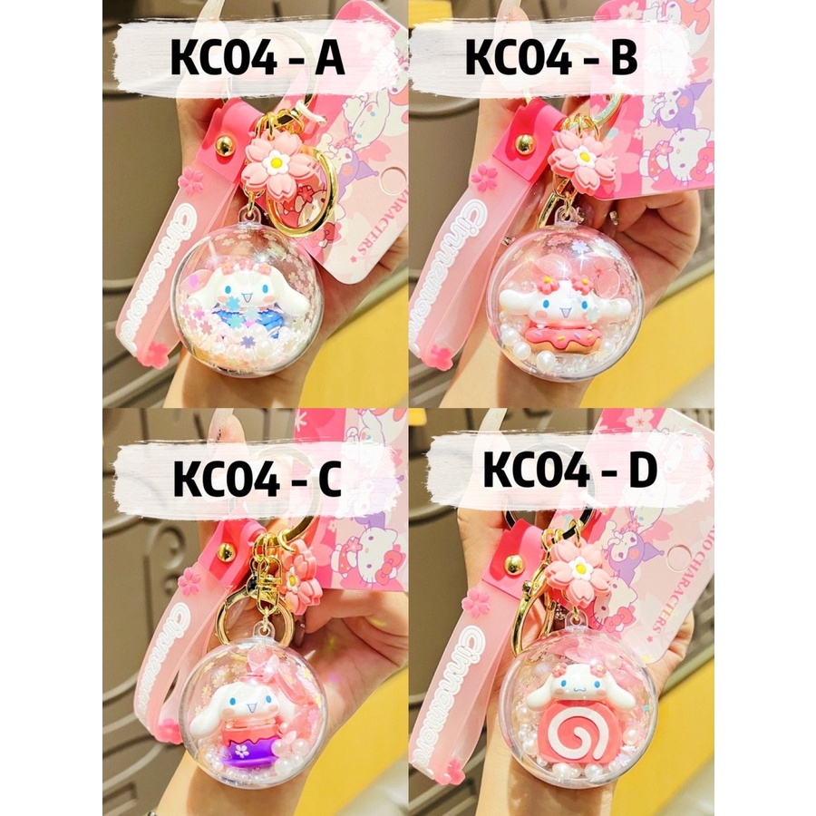 Gantungan kunci cinamoroll water oil bola KC04 KC05 keychain key chain souvenir aksesoris tas