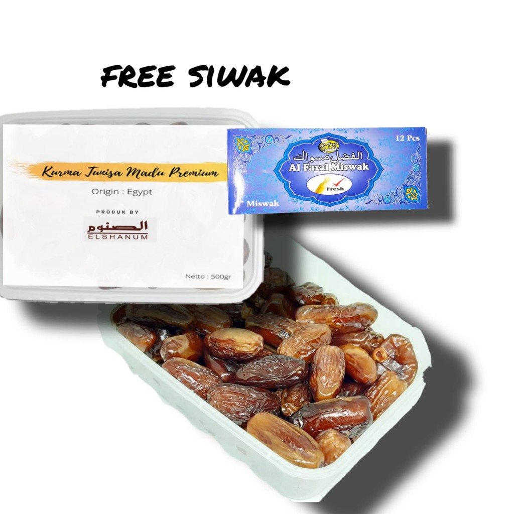 

KURMA TUNISIA MADU ELSHANUM 500gr Free Siwak / KURMA TUNISIA / TUNISA MADU / KURMA / KURMA MADU