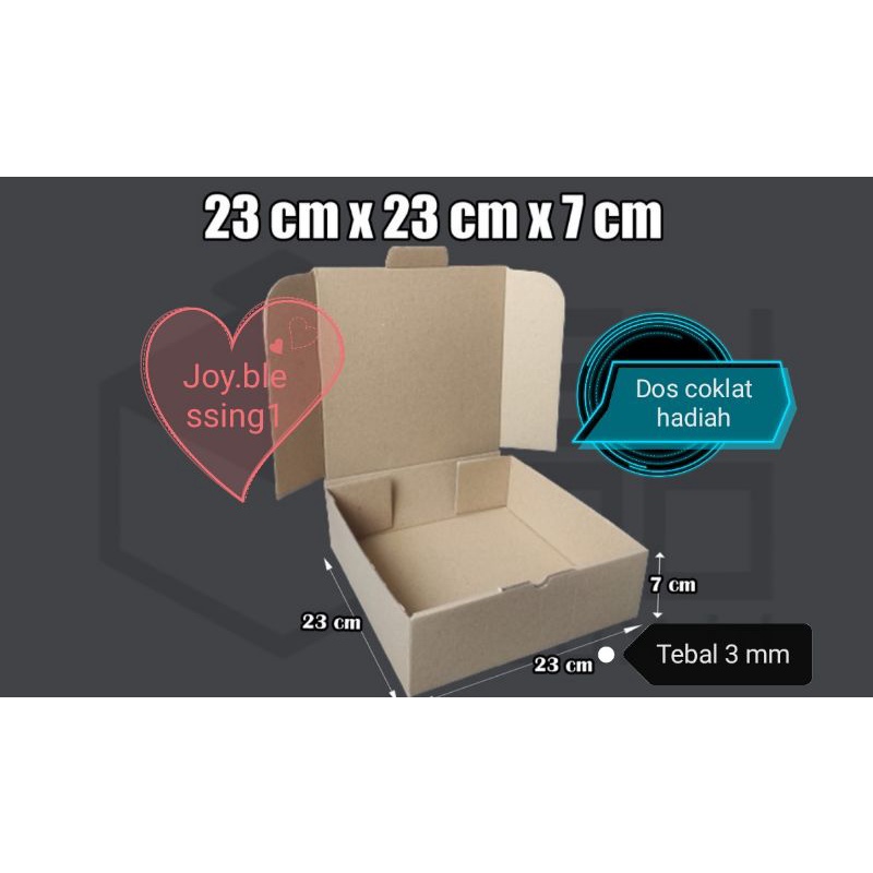 

DOS COKLAT 23 X 23 X 7 (3MM) BOX HADIAH/ GIFT BOX/ KOTAK COKLAT ECER PER PCS