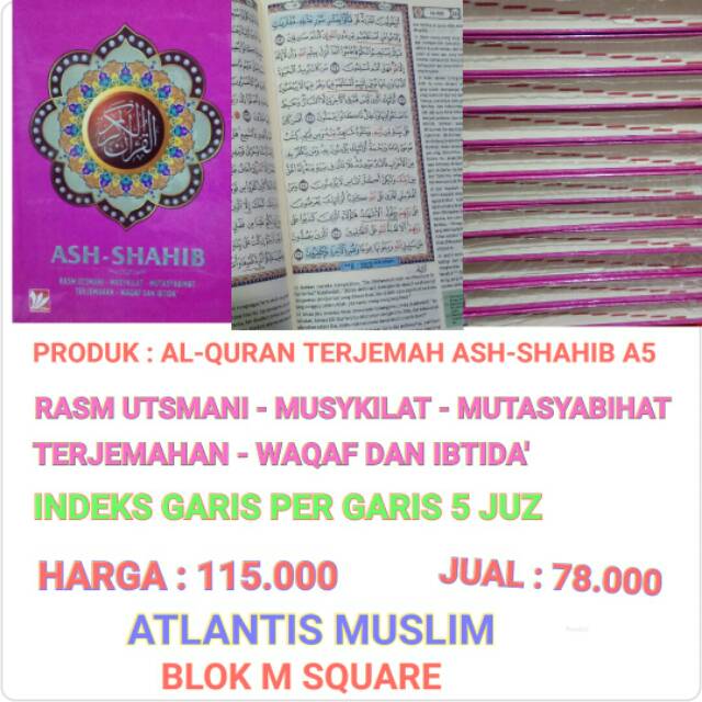 AL-QURAN TERJEMAH ASH-SHAHIB A5 PINK