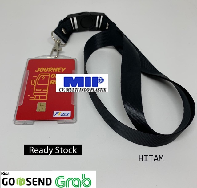 Tali gantungan id card hitam/tali nametag hitam/casing id card/tali lanyard 2 cm/tali id card murah