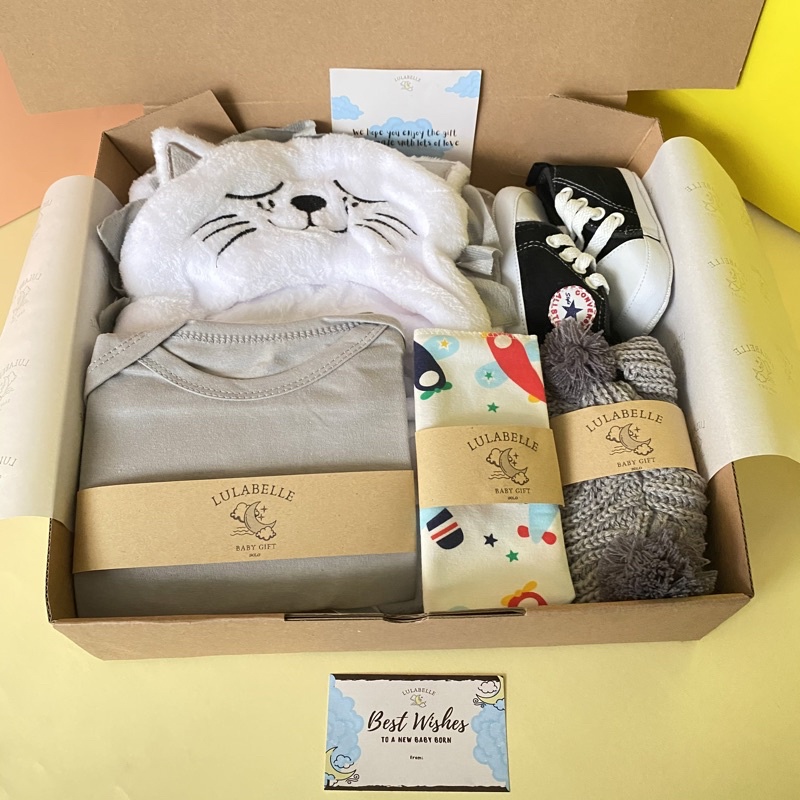 HAMPERS BAYI | KADO LAHIRAN BAYI / NEWBORN GIFT / HAMPERS BABY-GREY LION