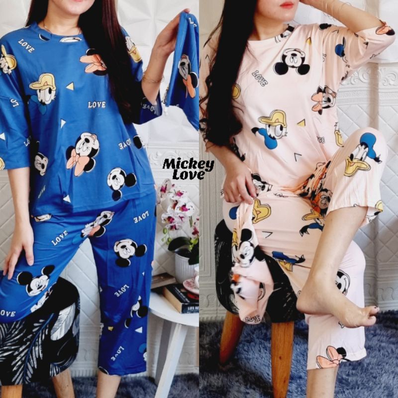 BAJU TIDUR WANITA 3/4 IMPORT / BAHAN SPANDEX IMPORT ALL SIZE / REAL PICT