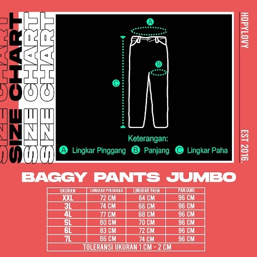 HOPYLOVY JUMBO Celana Baggy Pants Wanita Jumbo Premium / Celana Bahan Panjang Wanita Muat Sampai 100KG