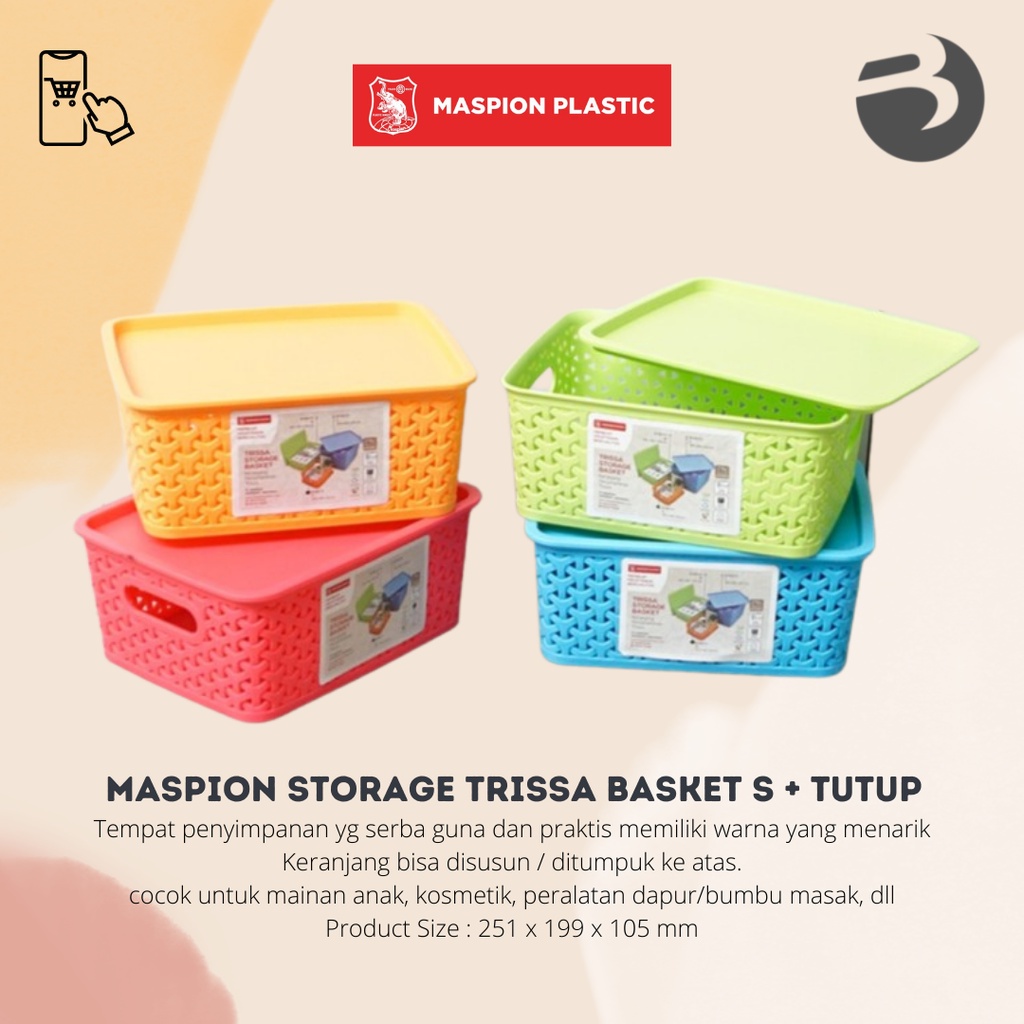 KERANJANG MASPION STORAGE TRISSA BASKET S + TUTUP