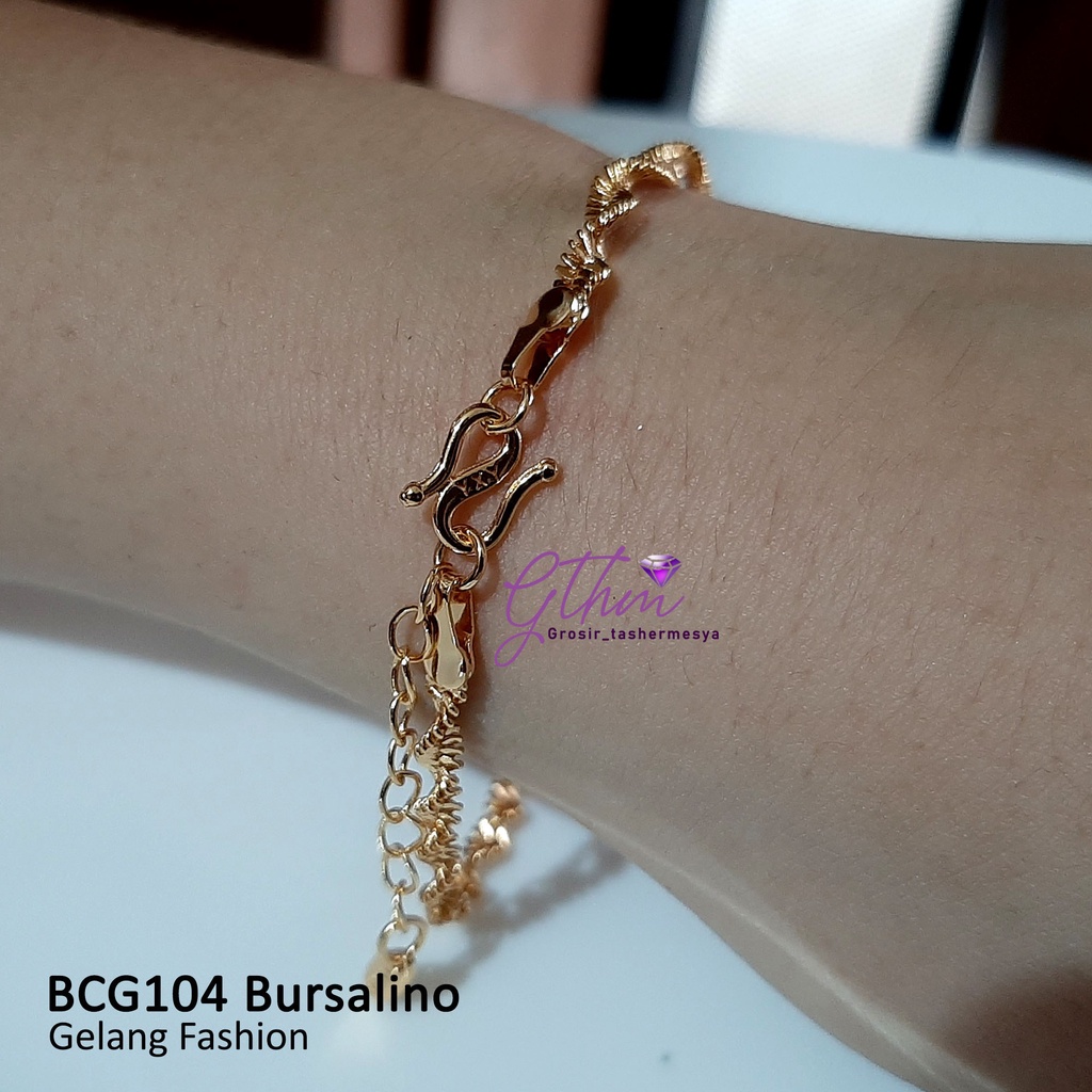 Gelang Tangan Wanita Bursalino Perhiasan Fashion import Premium Anti Karat bcg104