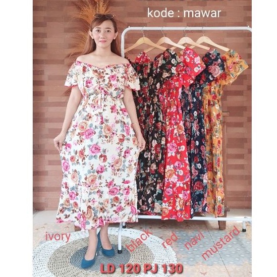 DRESS BALI TIARA ELSA JUMBO RUFFLE EXTRA PANJANG 130 SEMATA KAKI  BUSUI FRIENDLY ( BELI 5@ 51000)