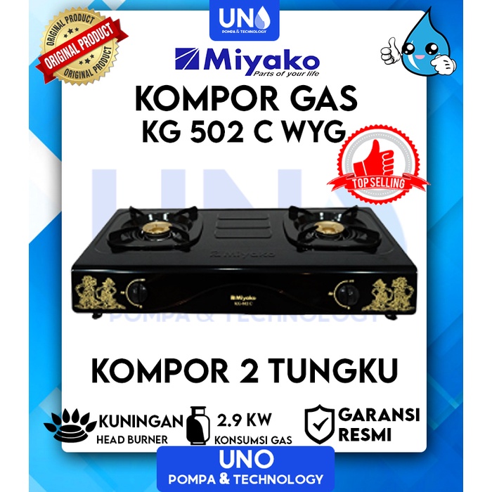 Miyako Kompor Gas 2 Tungku BATIK WYG KG-502 C / KG 502 C / KG502C