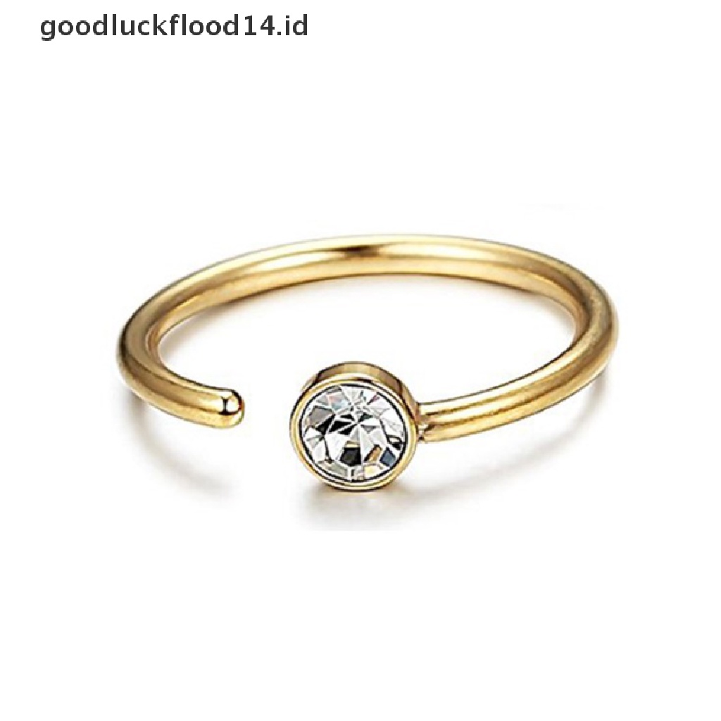 [OOID] 1pc Fashion Steel Nostril Nose Hoop For Women Stud Ring Clip on Fake Piercing ID