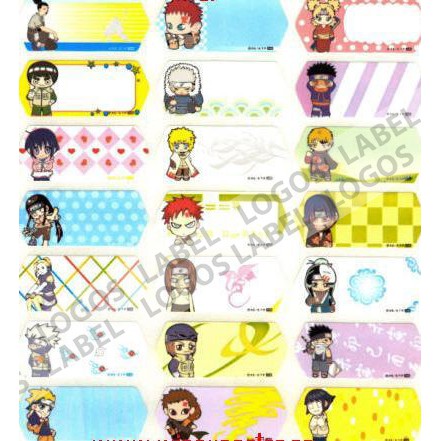 

TERLARIS!! Naruto Sticker MEDIUM Name Label. Stiker kartun jepang anak laki cowo UNIK