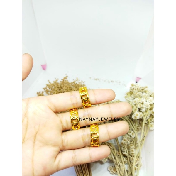 Cincin rantai warna 24k