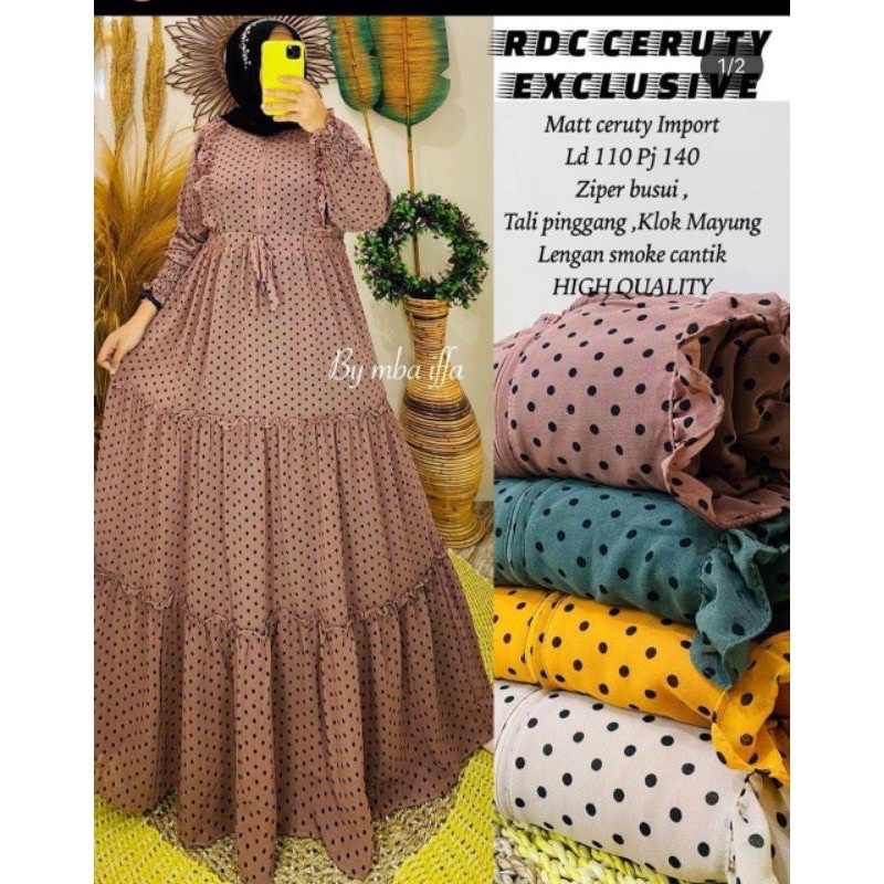 GAMIS CERUTY POLKA JUMBO | MOTIF POLKADOT CERUTY BABYDOLL PREMIUM
