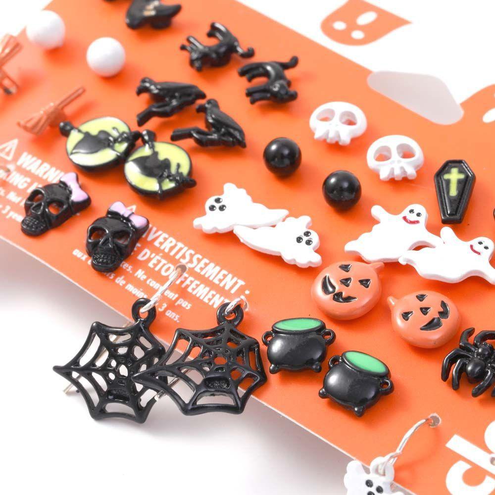 Mxbeauty Anting Tusuk Wanita Punk Untuk Perempuan Bat Pumpkin Spider Drop Earrings