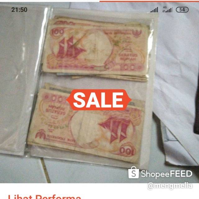 Uang kuno pecahan 100 rupiah thn 1992 kapal pinisi