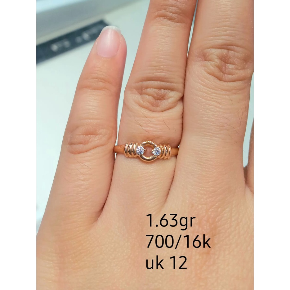 Cincin Emas Fashion Zircon Kadar 70% 1.63 Gram Size 12