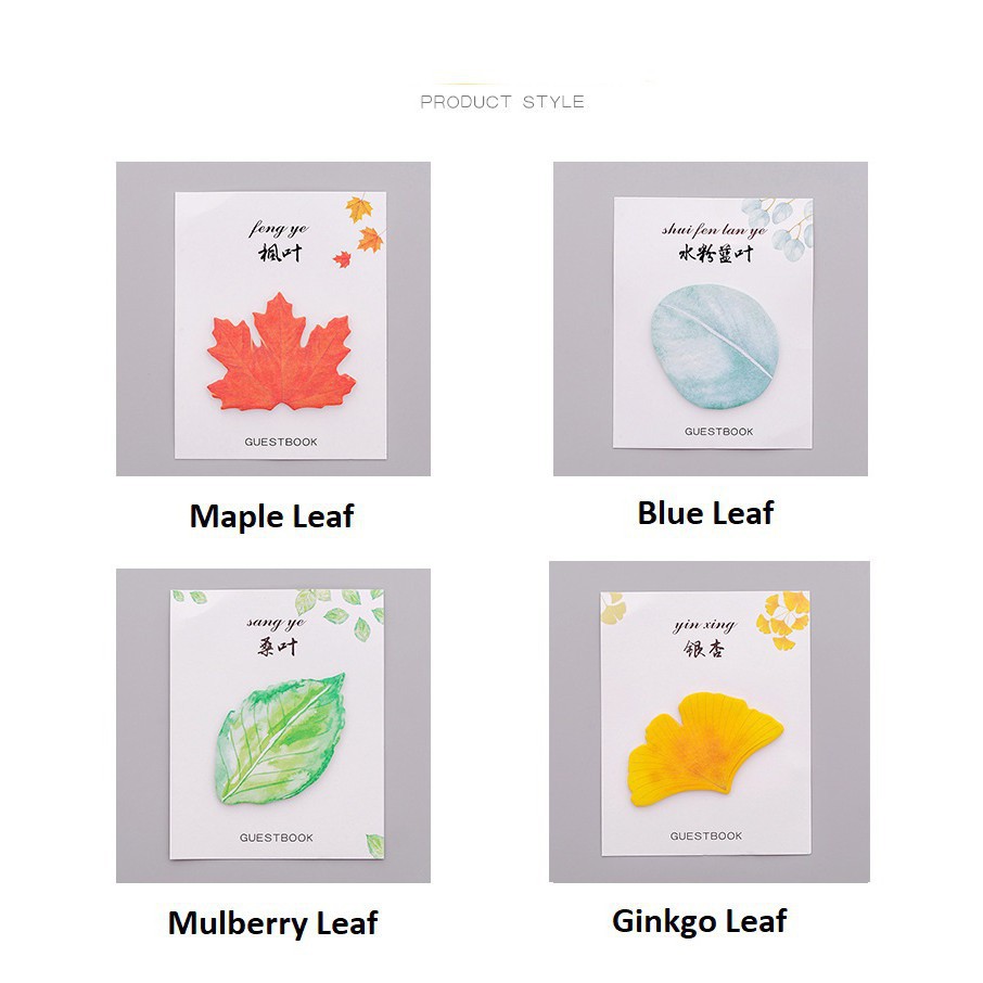 

JSN706 Memo Bentuk Daun Sticky Note Motif Daun Notes Maple Leaf