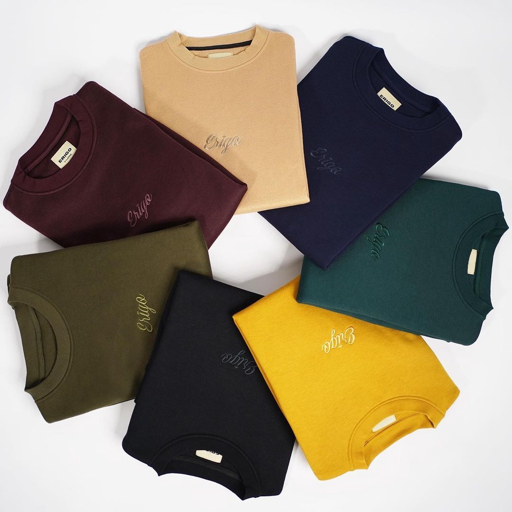 CREWNECK ERIGO APPAREL MAROON COLOR CASUAL PREMIUM/JAKET SWEATER ERIGO PRIA KEKINIAN TERMURAH/SWEATS