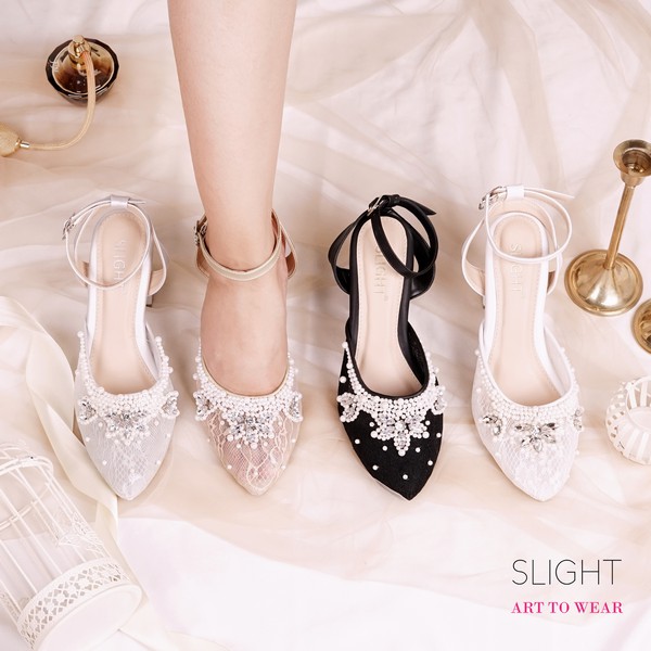 SLIGHT Sepatu Wedding Ankle Strap Adeline Silver-6