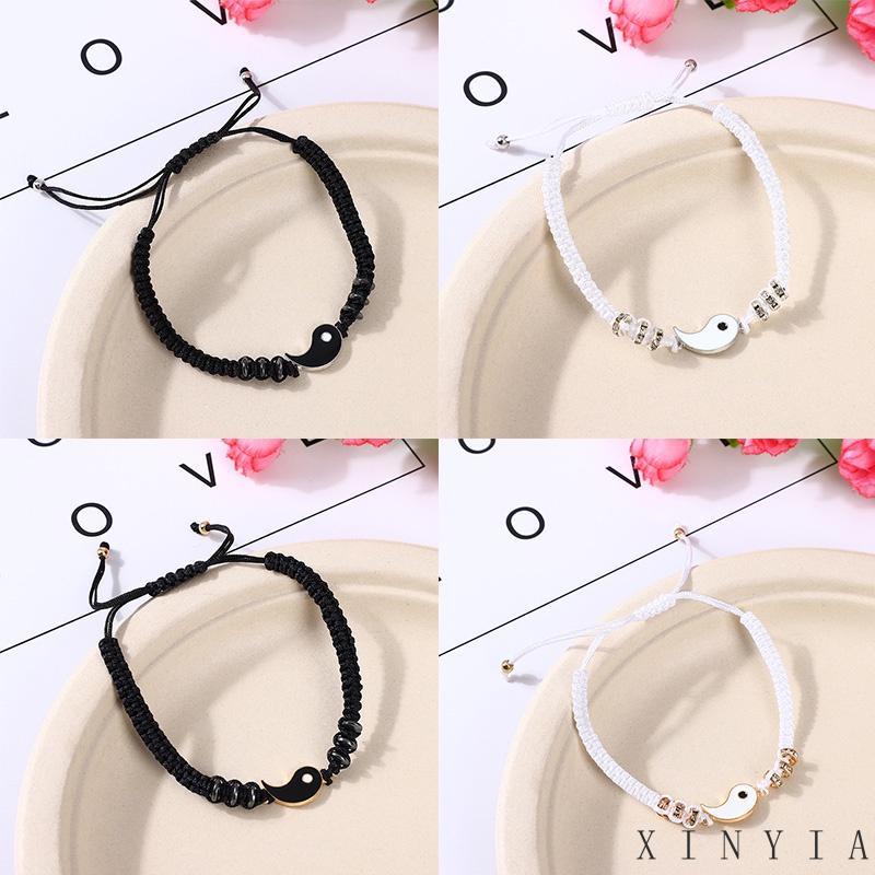 Xia.id Gelang Tangan Tali Woven Aksen Alloy Untuk Pasangan / Pria / Wanita